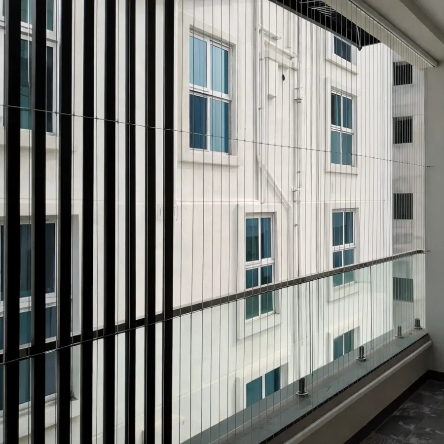 Balcony Stainless Steel Invisible Grills Installation