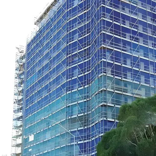 Building Covering Safety Nets Installation